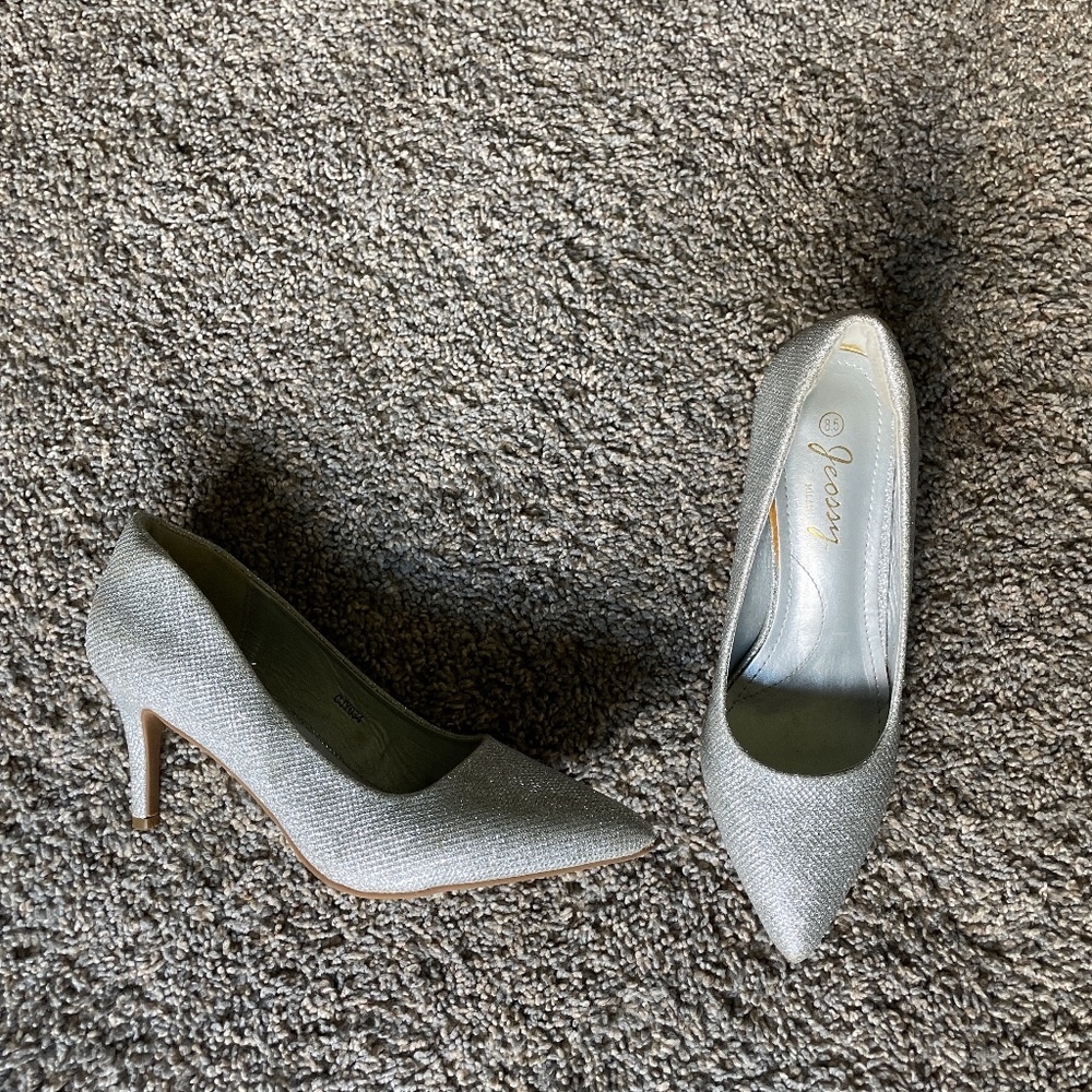 Sparkly Silver Heels